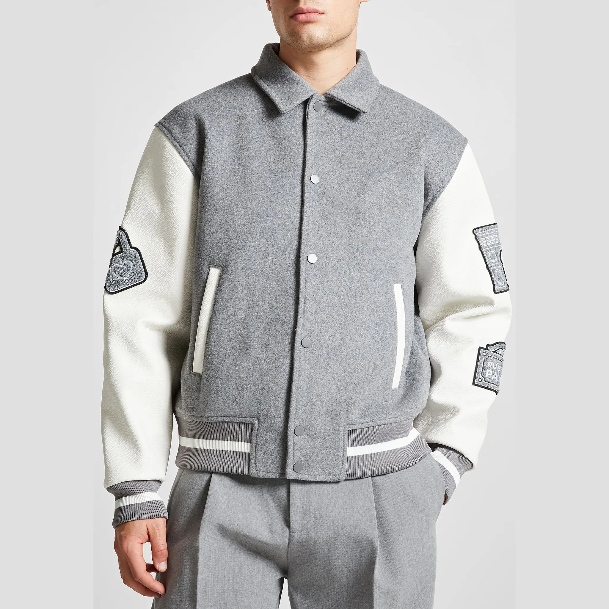 OEM Custom Winter Letter Men Varsity Jacket Vintage University Chenille Patches Logo Embroid Jackets for Men