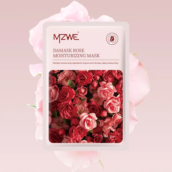 Korean Cosmetics 100% Vegan Flower Skincare Beauty Organic Facial Mask Moisturizing Hydrating Face Sheet Rose Fruit Mask