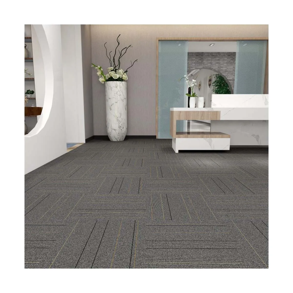 carpet tiles commercial 500x500 customize fashion office entrance putting rug floor mat  squares