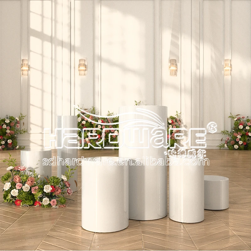 Party Flower Stands Wedding Decoration Cylinder Pillar White Pillar Design