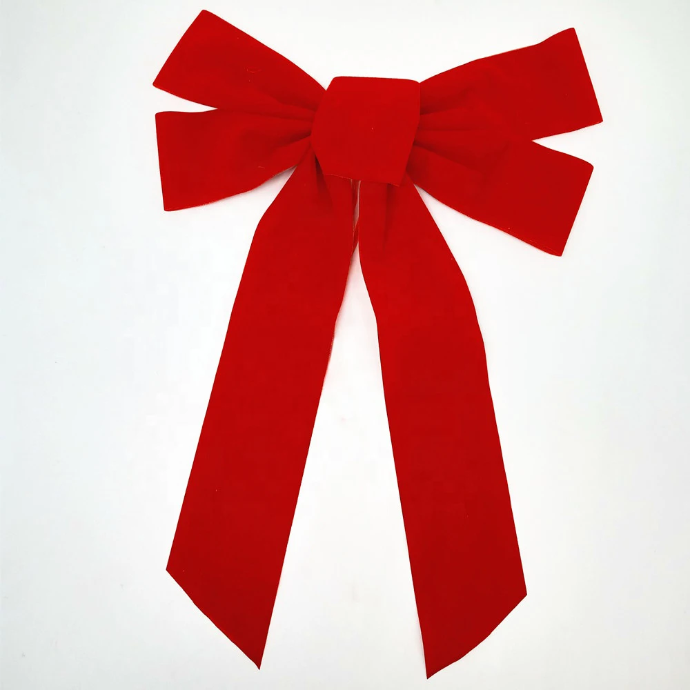 Wholesale Custom Red Big Pre tied Ribbon Bow Christmas Decoration