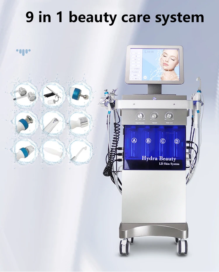 14 in 1 h2o2 Water Oxygen hydro dermabrasion aqua peel facial removal black head Face lifting microdermabrasion beauty machine