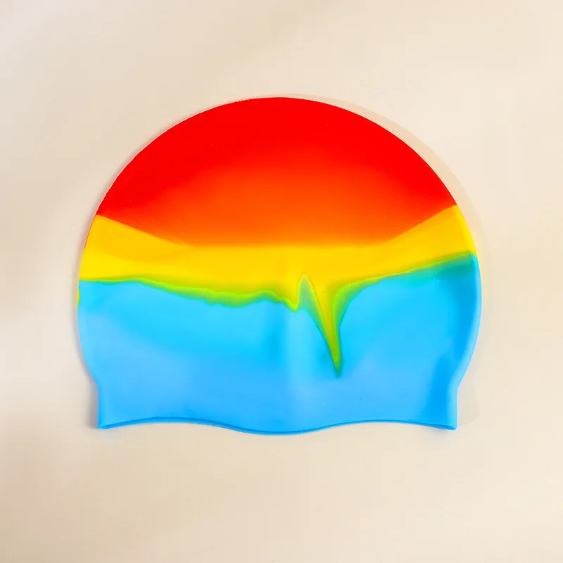Small MOQ Fast Dispatch Custom Printed Funny Logo 55g Silicone Adult Swimming Caps