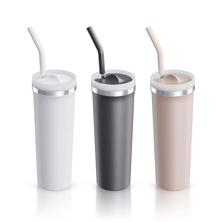 custom travel stainless steel metal double wall vacuum insulated thermal sippy coffee water mugs cups tumbler with lid and straw