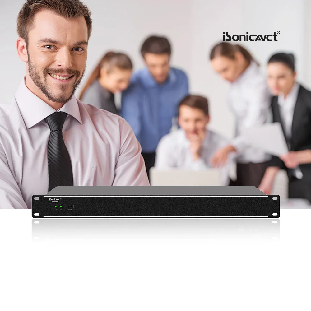 ISonicavct DMP0808 Professional DSP 8-Input 8-Output Audio Conferencing Broadcast PA System Router Mixing Matrix Sound Processor