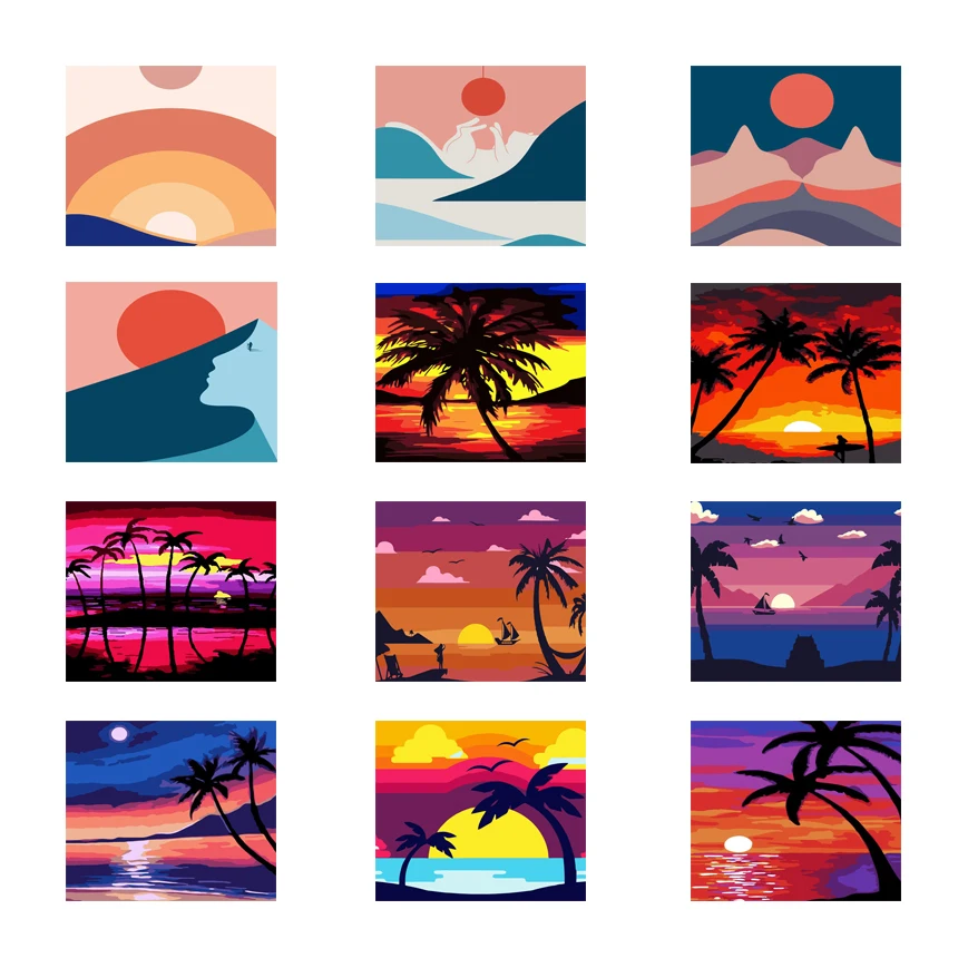 2024 New Painting By Numbers Art DIY Coloring Paintings With Numbers Kits For Children Kids 20x20 DIY Set