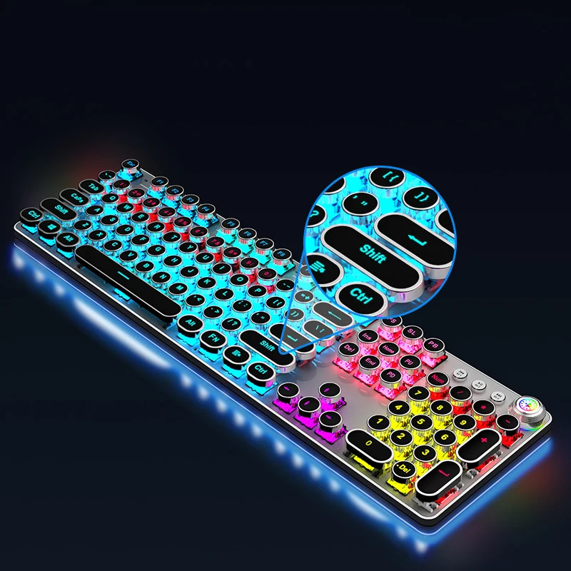
2021 new design 104 Keys USB Wired Mechanical Keyboard laser gaming keyboard 