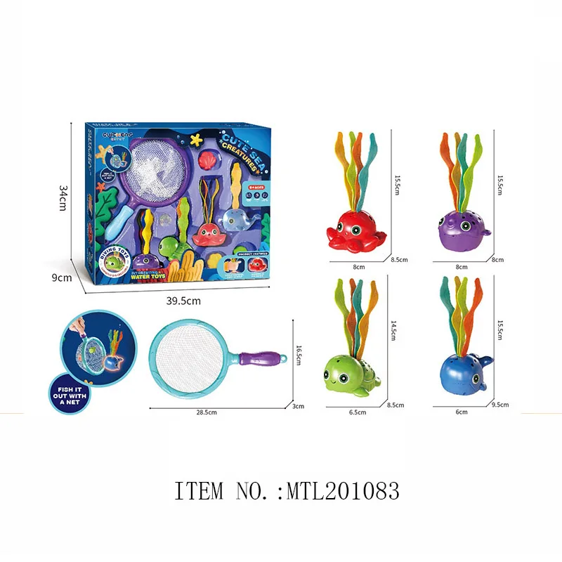 Outdoor Summer Swimming Pool Diving Games Toy Baby Pool Dive Toys Plastic Fishing Game Toys for Kids Play