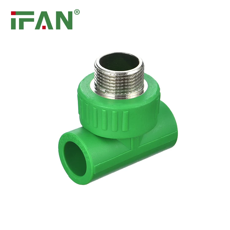 IFAN Hot Sale PPR Tube Fittings Green PPR Plumbing Fitting Equal Male Tee PPR Fittings