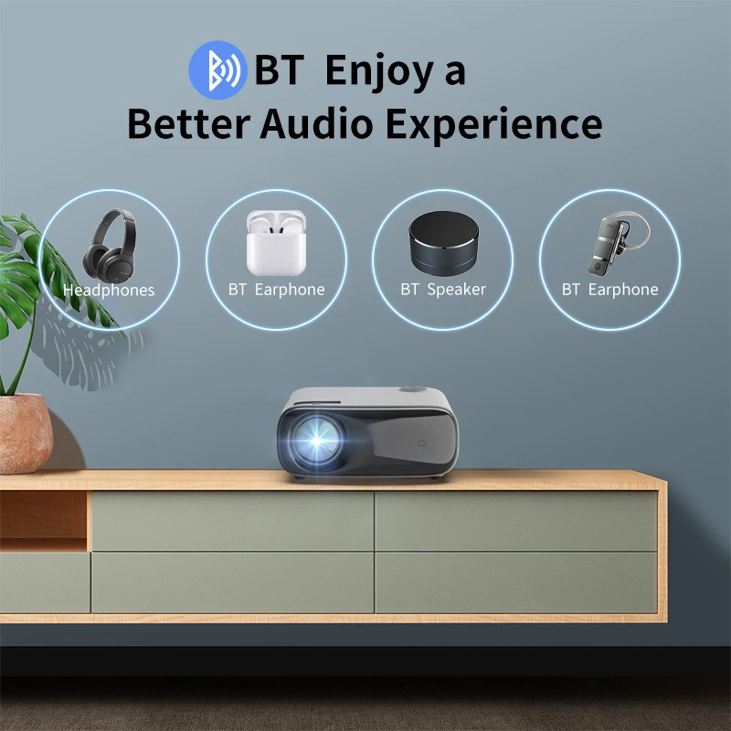 2022 New Design Transjee home theater video projector 4K support wifi smart Android full hd Projector A70