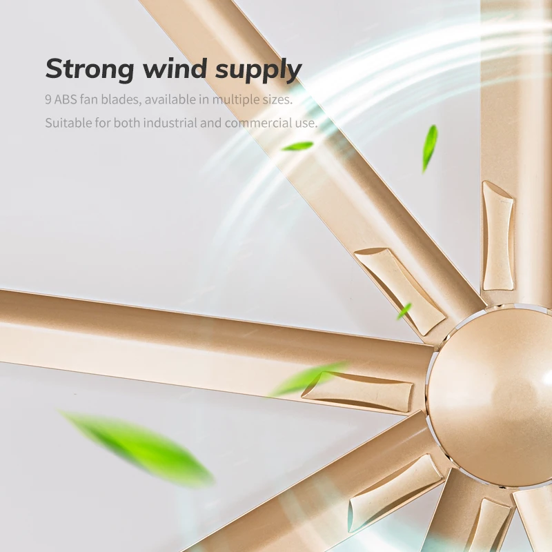 Aluminum Industrial Ceiling Fan with Light and Remote Control DC Farmhouse and Factory Large Ceiling Fan