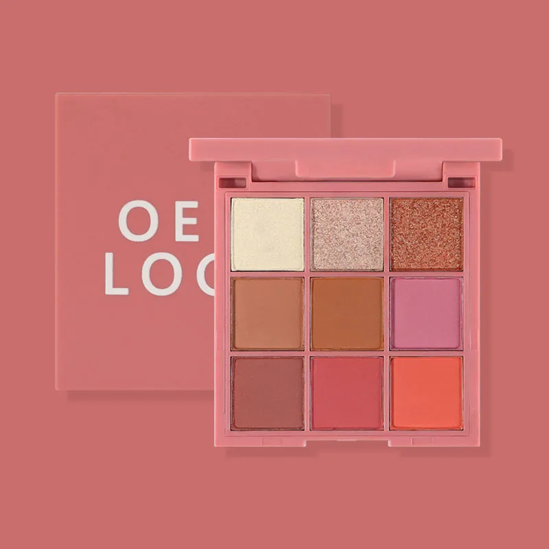 Macaron nude eye shadow packaging Natural Shimmer Glitter Custom Hight Pigmented 9 Colors Eyeshadow Palette makeup MOQ 30 PCS