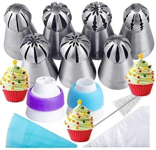 9 pcs sphere ball nozzles set russian piping cake tips