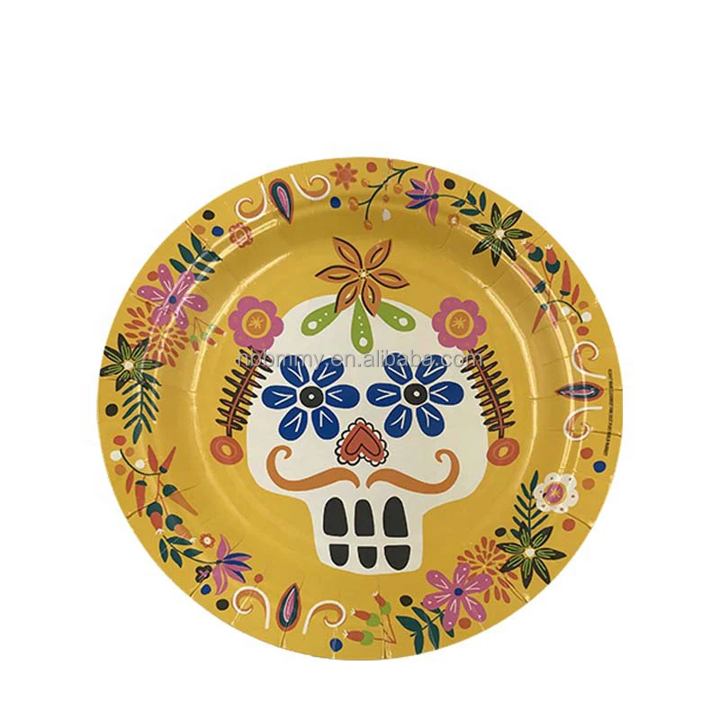 
New arrive yellow disposable party paper plate jungle set party supplies 