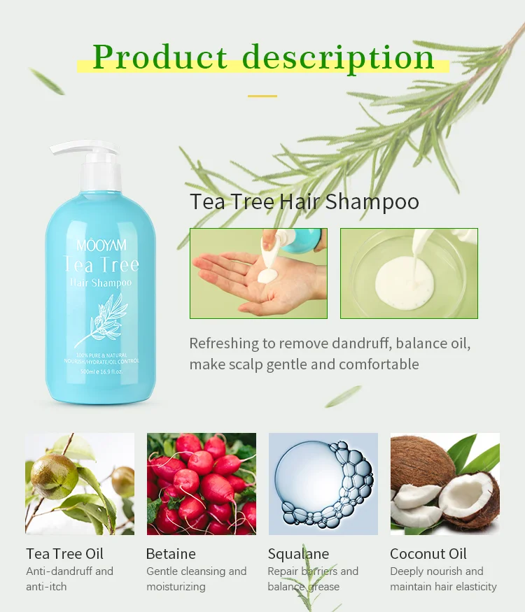 Hot sell natural organic private label hair growth smooth shampoo agran oil & tea tree oil shampoo and conditinoer set