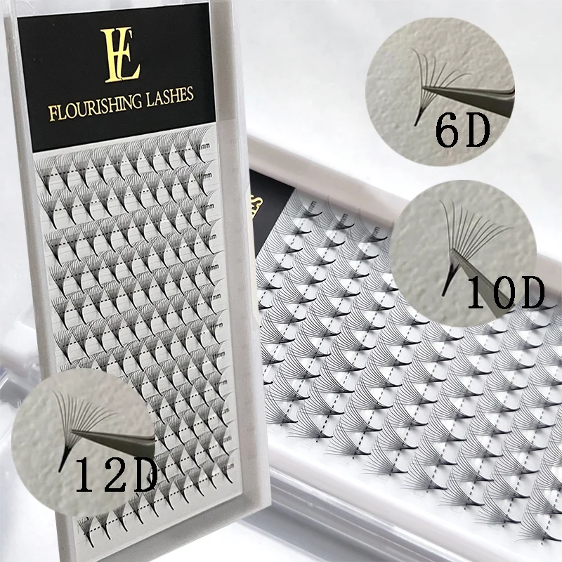 Lash trays pointy/thin base eyelashes 6D lashes 10D 12D 0.05 0.07 promade lash extensions premade volume fans eyelash extension