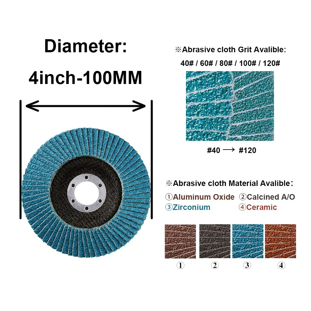 DELUN Free Samples And Cost Effective T27 Flat 4 inch Ceramic Flap Disc With Best Quality