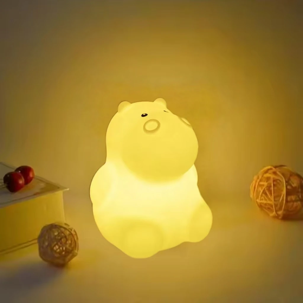 Hot Product Pear LED Night Lights Table Lamp Environmental Protection Silicone Light with 9 Colors Changeable