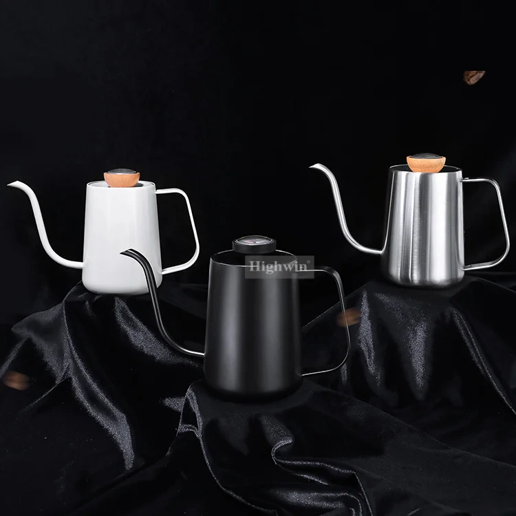 Gooseneck Spout Precise Water Flow Stainless Steel Hand Pour Over 600ml Temperature Control Coffee Kettle