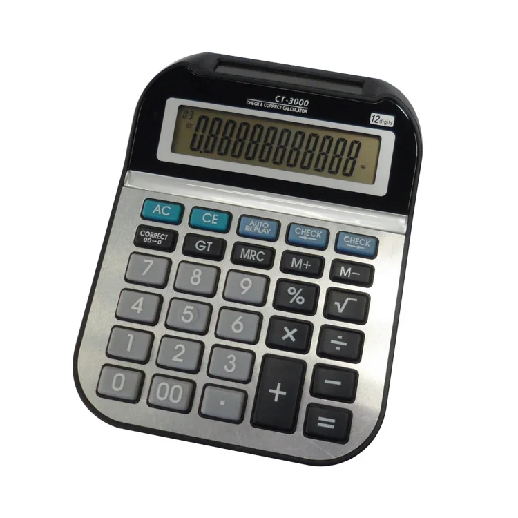 Wholesale Office Gifts Double LCD Screen Display 12 Digit Desktop Check Calculator