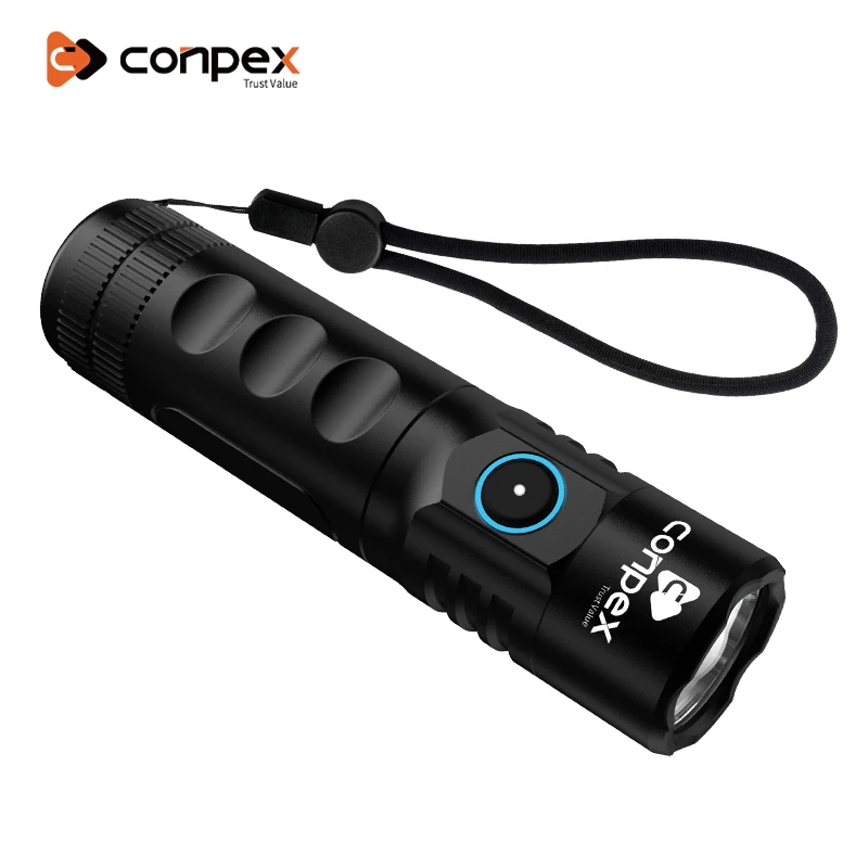 360Light Topy-C Rechargeable Led Flashlight Battery Zoom Aluminum Tactical Traveling Hiking Walking Torch Light