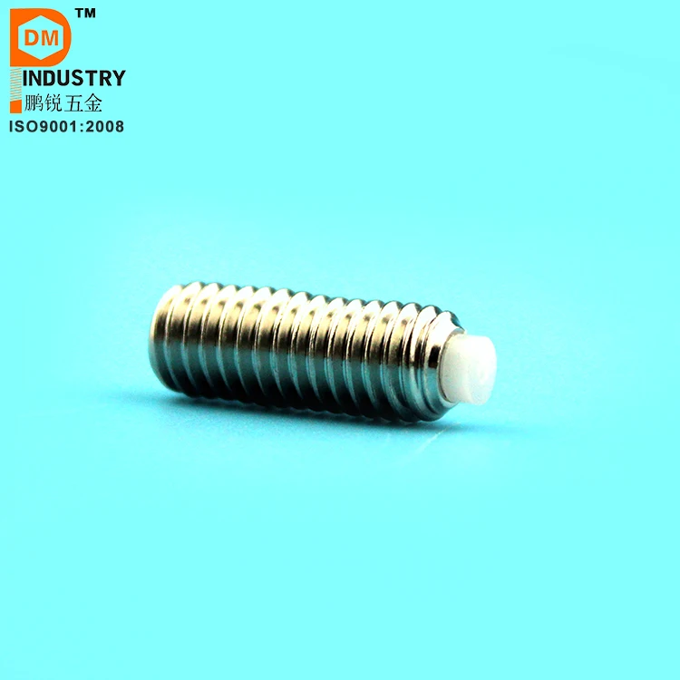 Stainless Steel & Brass Cap Hexagon Machine Screws M3-M12 Thread Sizes 10mm Length DIN Standard Nylon Tip Set Screws