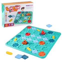 MINE Kids Road Building Maze Blocks Puzzle Logical Road Builder With 118 Challenges Pull Back Car Children Educational Toys
