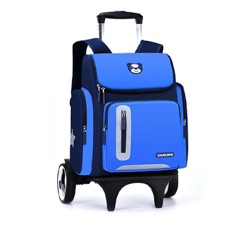 School Bag Polyester Cartoon Children Teen School Student Bag Backpack High Quality Waterproof with Wheel Printing 3D Cartoon