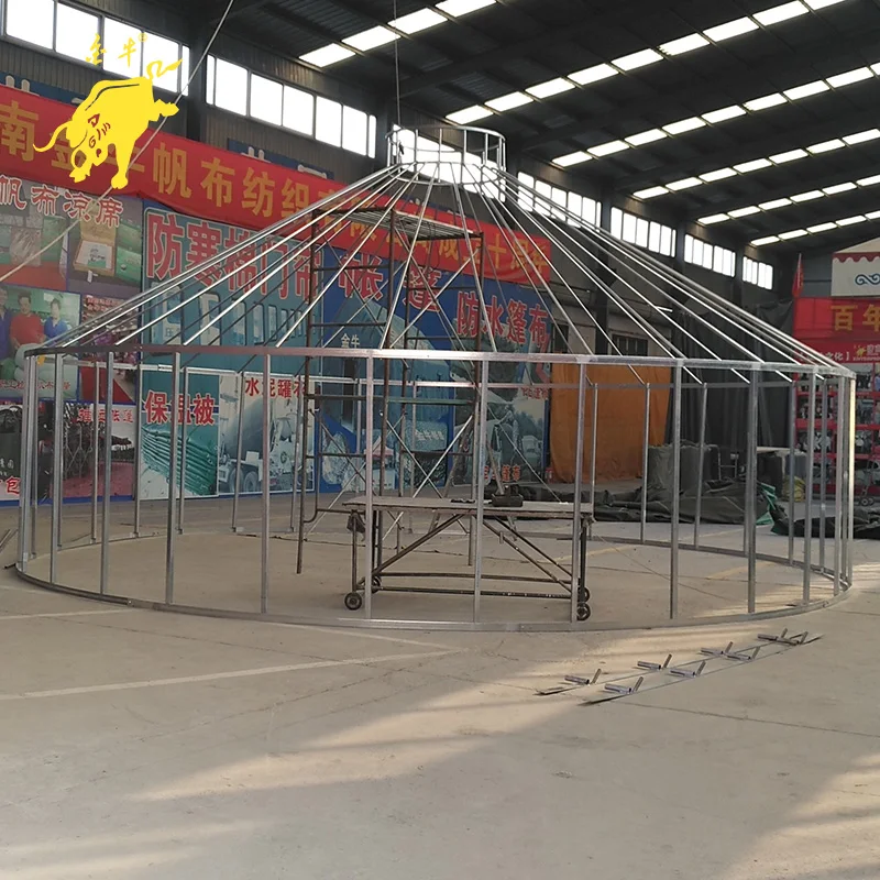 
6M Diameter Four Layers Insulated Mongolian Yurt Anti Epidemic Big Round Tent 