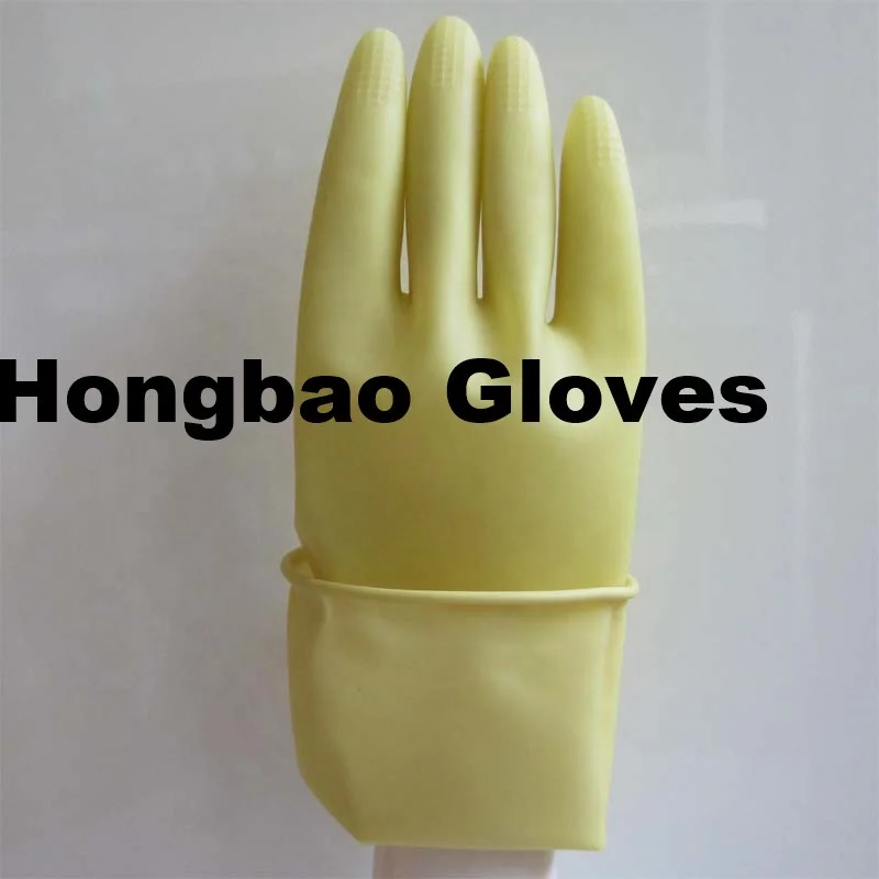 70g cream landry rubber latex gloves HIGH QUALITY heavy duty  kitchen cleaning hand latex household gloves