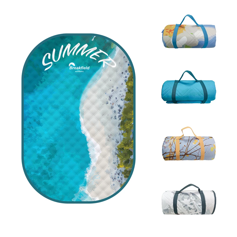 Custom Outdoor Folding Recycled Extra Large Travel Blanket Beach Camping Mat Waterproof Foldable Picnic Blanket