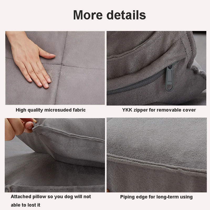 UFBemo Deluxe Memory Foam Waterproof Solid Removable Cover Suede Cat Bed Deluxe Large Dog Bed