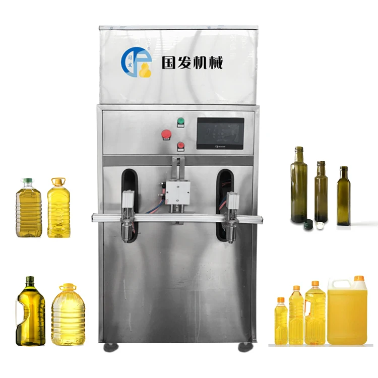  Полуавтоматический 2 головки nozzles100-5000ml стеклянная бутылка растительного масла растительное масло