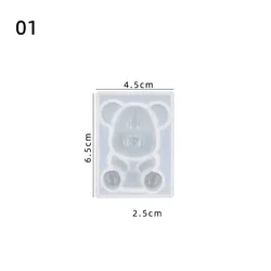 Teddy Bear Keychain Crystal Epoxy Resin Mold Keychain Resin Mold Pendant Silicone Mould Diy Crafts Jewelry Necklace Casting Tool