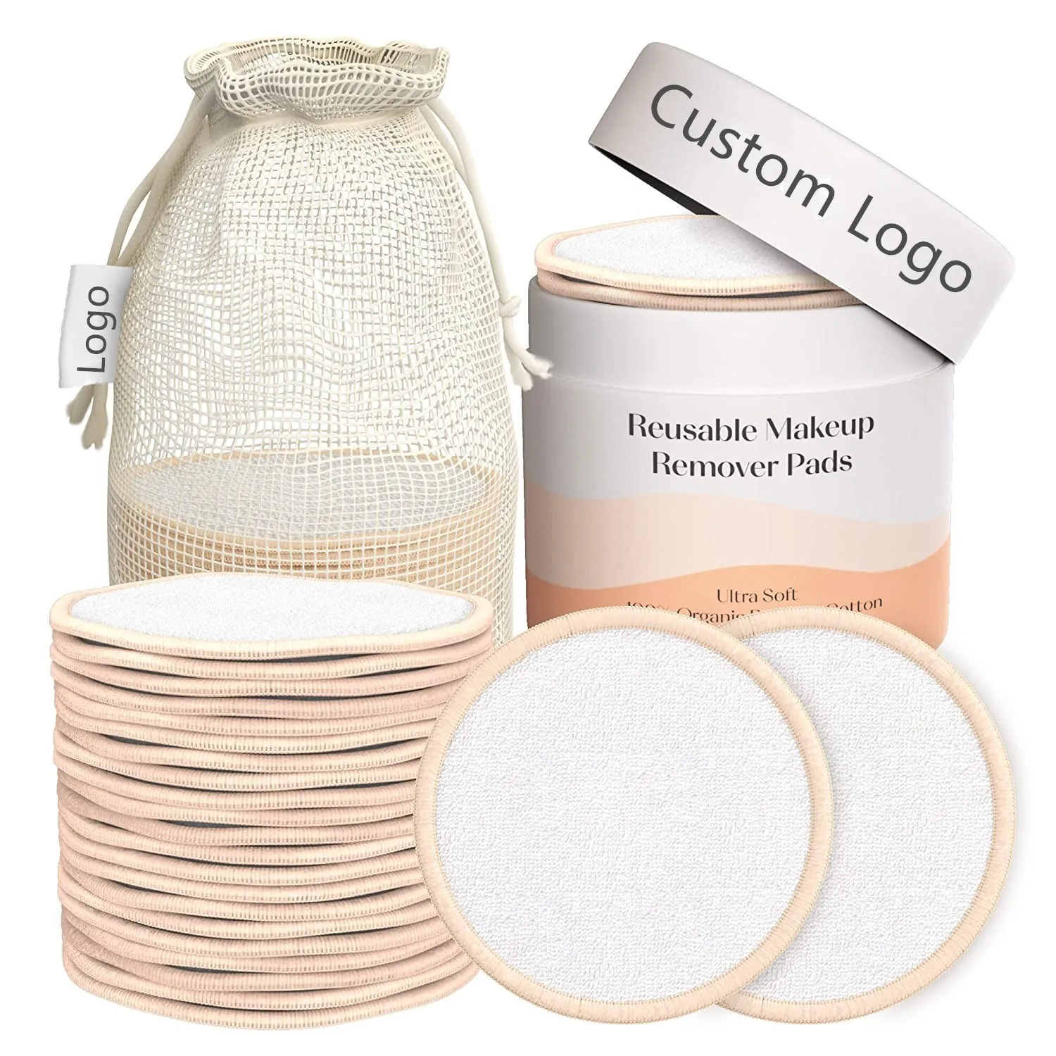 Экологичные многоразовые отшелушивающие хлопковые салфетки для лица Zero Waste, биоразлагаемые хлопковые салфетки для лица из конопли, бамбуковые хлопковые салфетки