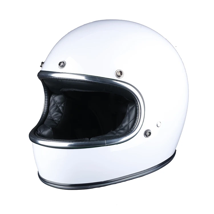 Fiber glass motorcycle full face helmet DOT certificate leather helmet