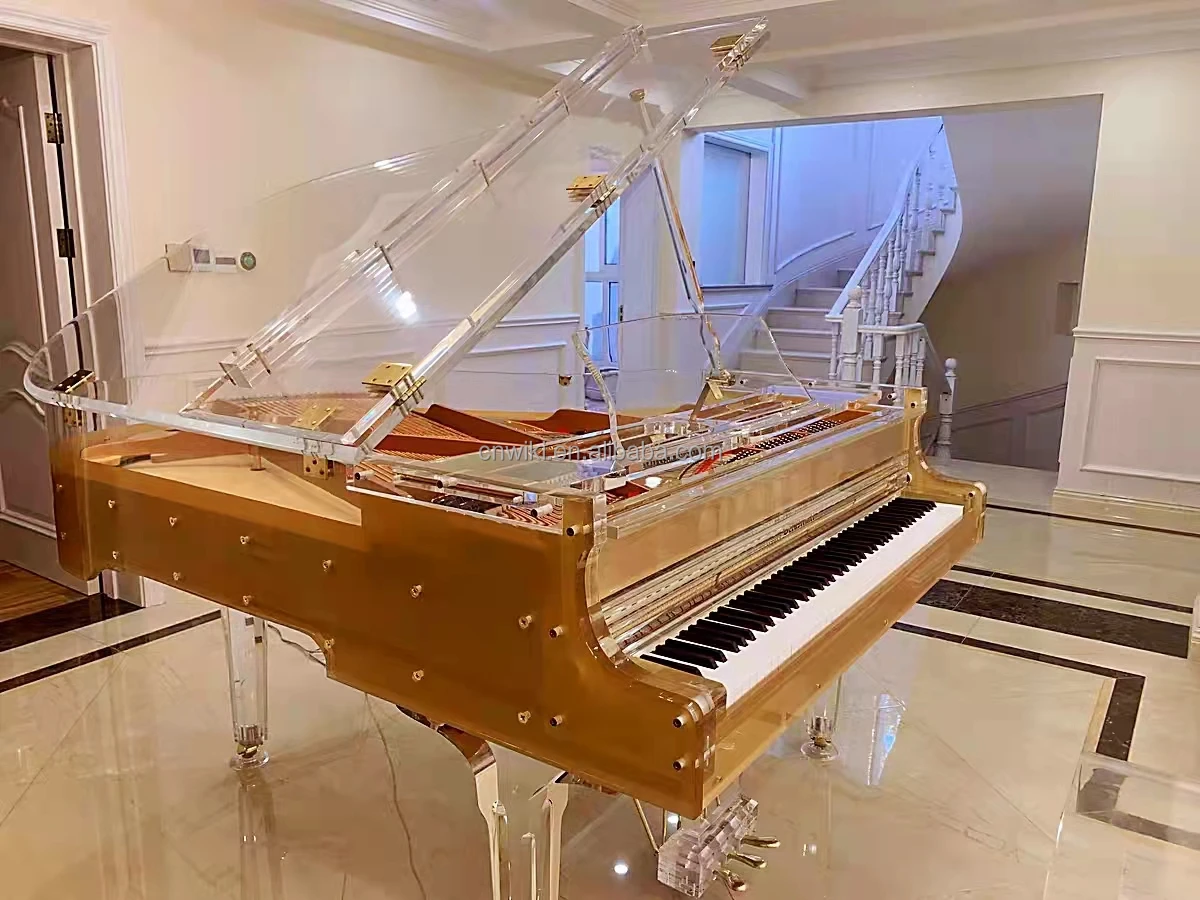 Best-Selling World-Wide Wedding Favor Mechanical Acrylic Crystal Piano Elegant Upright Grand Piano with Keyboard Model Number