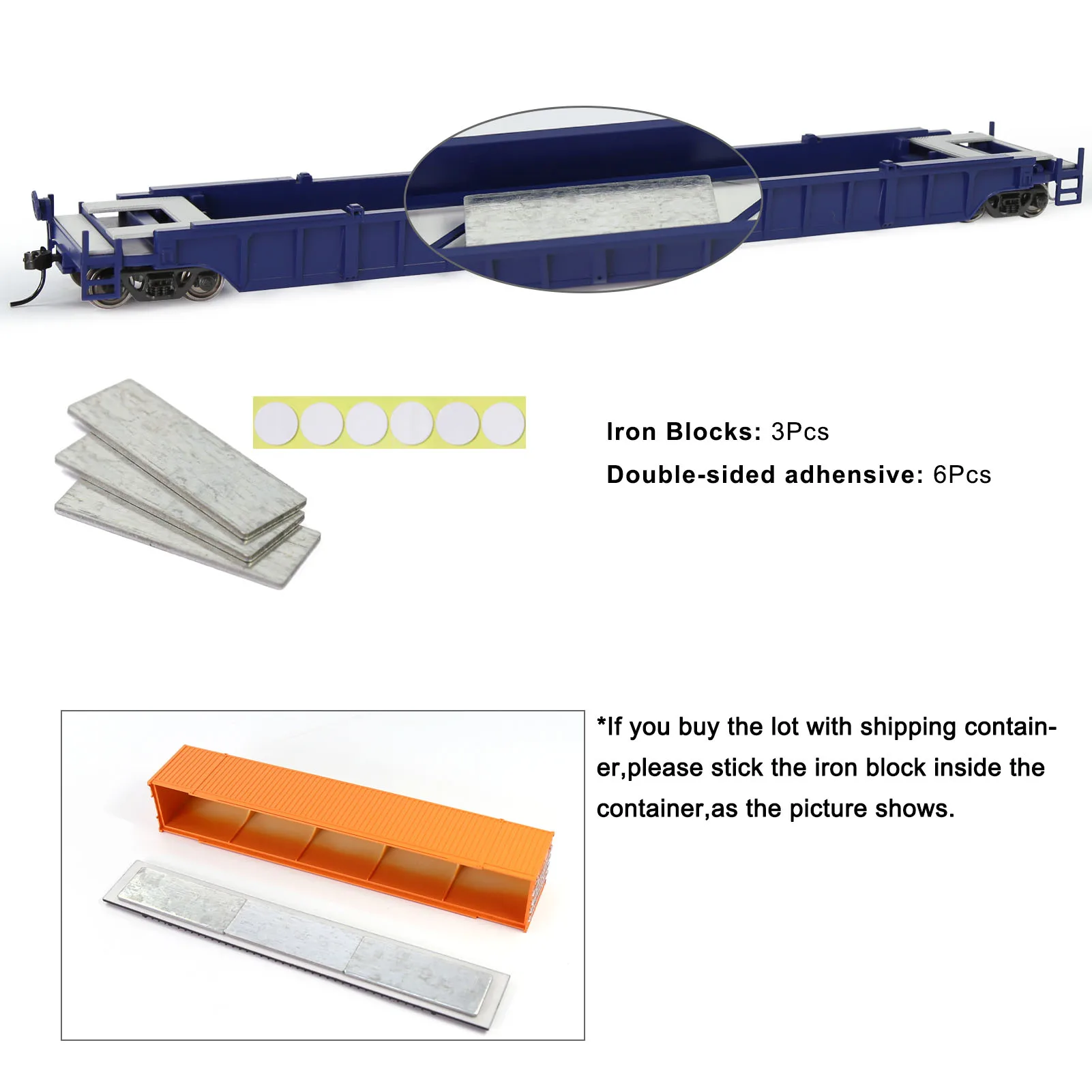 C8759 Model Railway HO Scale Train 53ft Flat Car 1:87 Wagon Freight Car Well Car