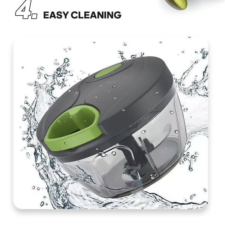 Portable Eco-Friendly Plastic Hand-Pulled Vegetable & Meat Cutter Mini Chopper for Chilli & Garlic Fast & Easy Manual Tool