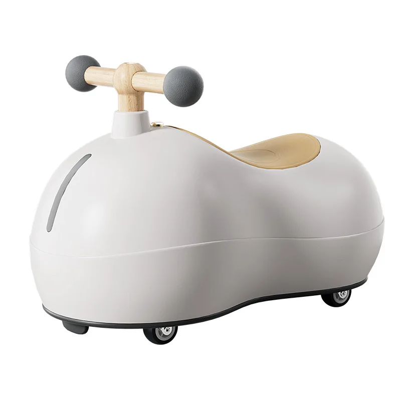 Cute Peanut Shell Shaped Stroller Twist Car with Music/storage Box Baby Swing Car for Toddler