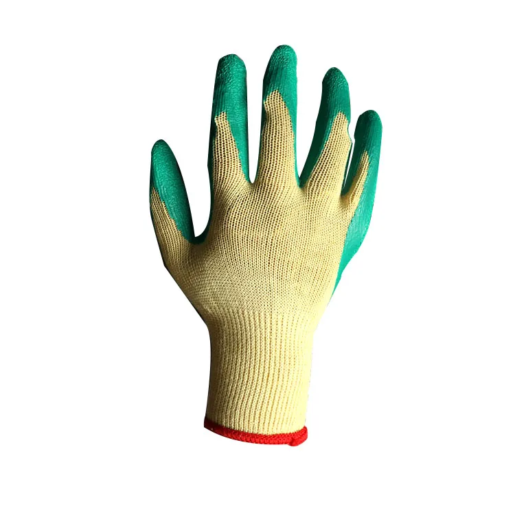 
Wholesale best quality green 21 cotton latex coated knit safty thermal working glove crinkle finish 