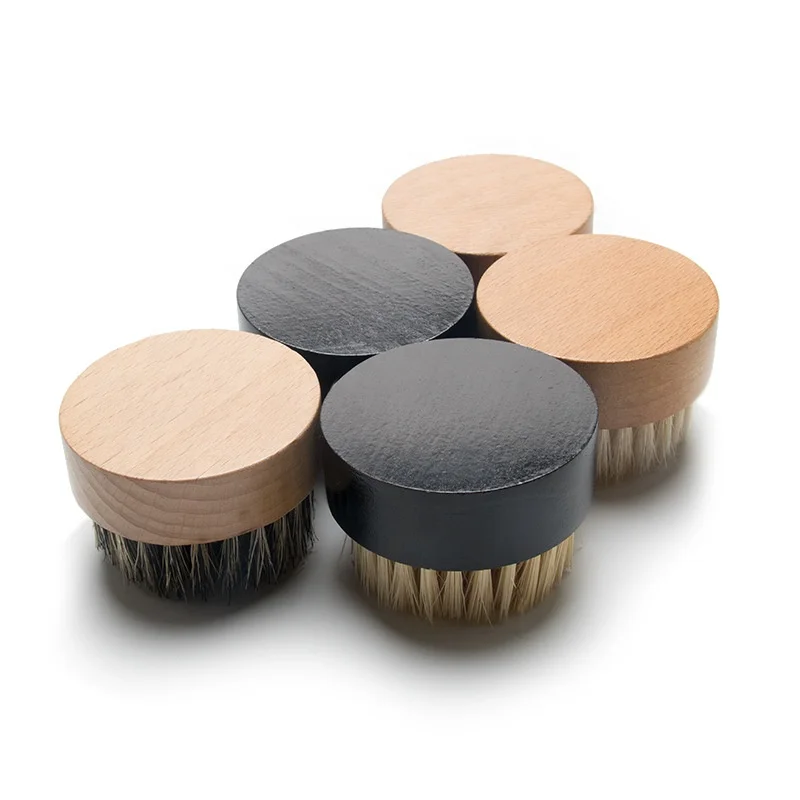 Wholesale Custom Logo Black Wooden Mens Beard comb and Nature Bristle Brushes Black Natural Boar Bristle Wood Hair Brush