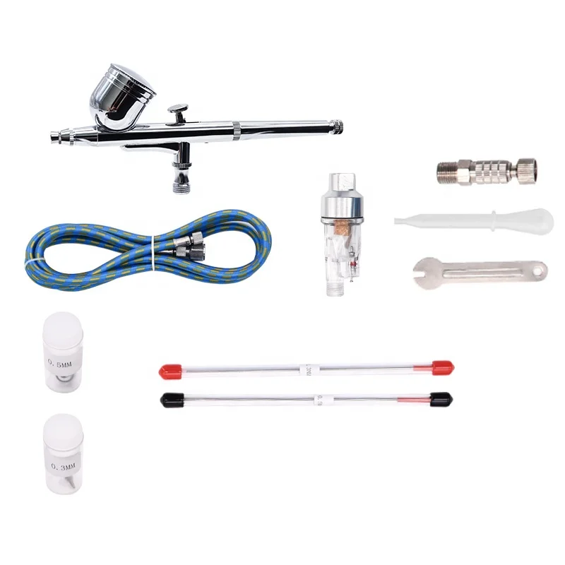 Precision Airbrush Professional Dual Action Airbrush with 1/8-1/4 Adapter 6ft Airbrush Hose