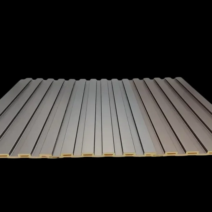 Interior Decorative Metal Texture Wall Cladding Bamboo Fiber Art Louver Panel Waterproof Fireproof Background WPC Fluted Panel