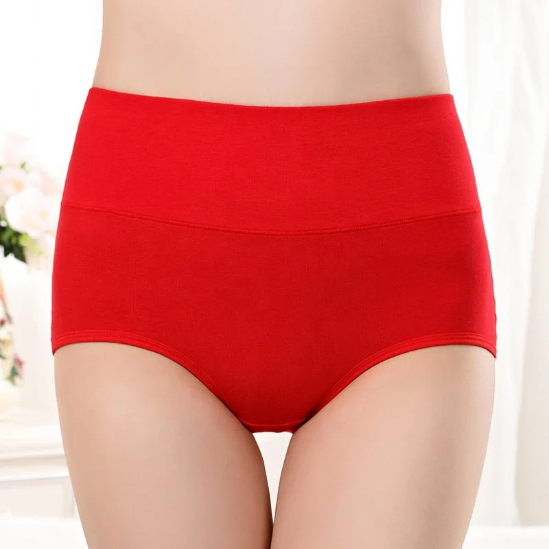 
1812 Wholesale Ladies Colorful Comfortable Breathable Briefs Women High Waist Cotton Panties Underwear 