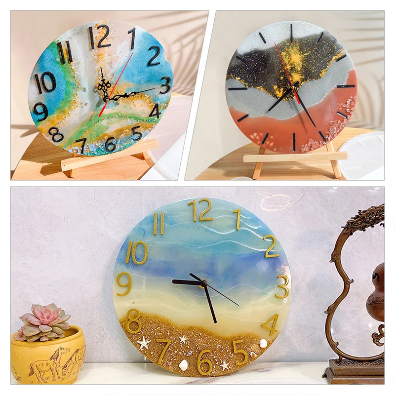 New Arrival DIY Home Resin Circle Wall Clock Base Silicon Mold Silicone Rubber Resin Mould Clock Alarm Handmade Bell Jewelry Too