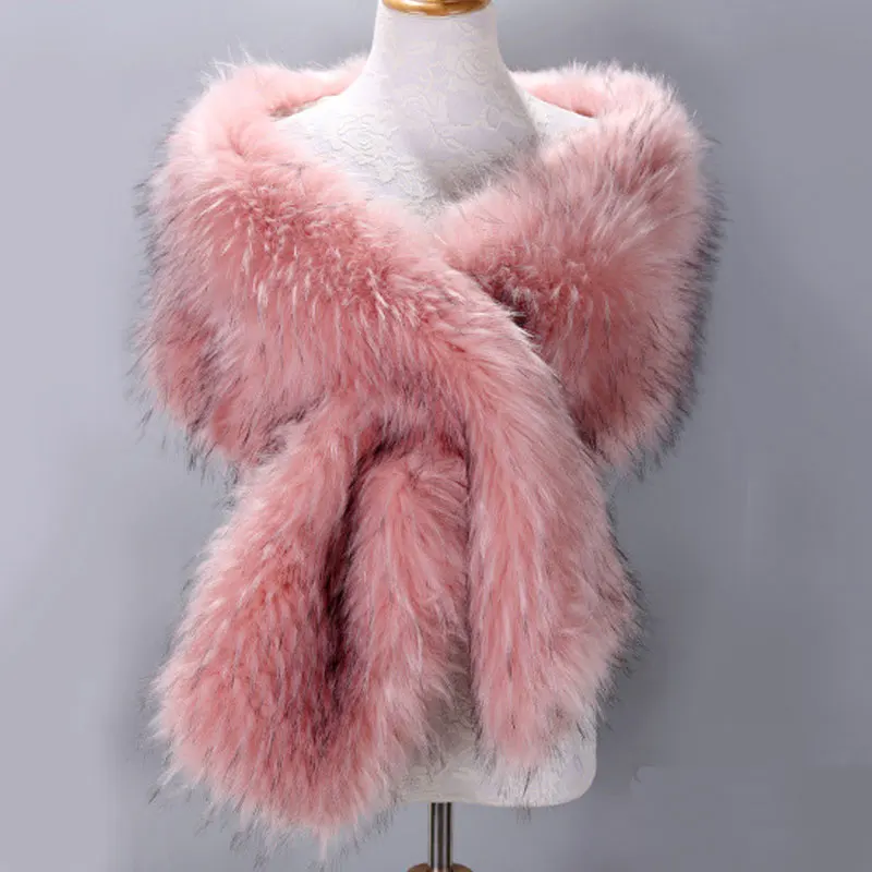 Blank Winter Warmer Faux Fur Scarves Shawl Women Ladies Winter Scarf