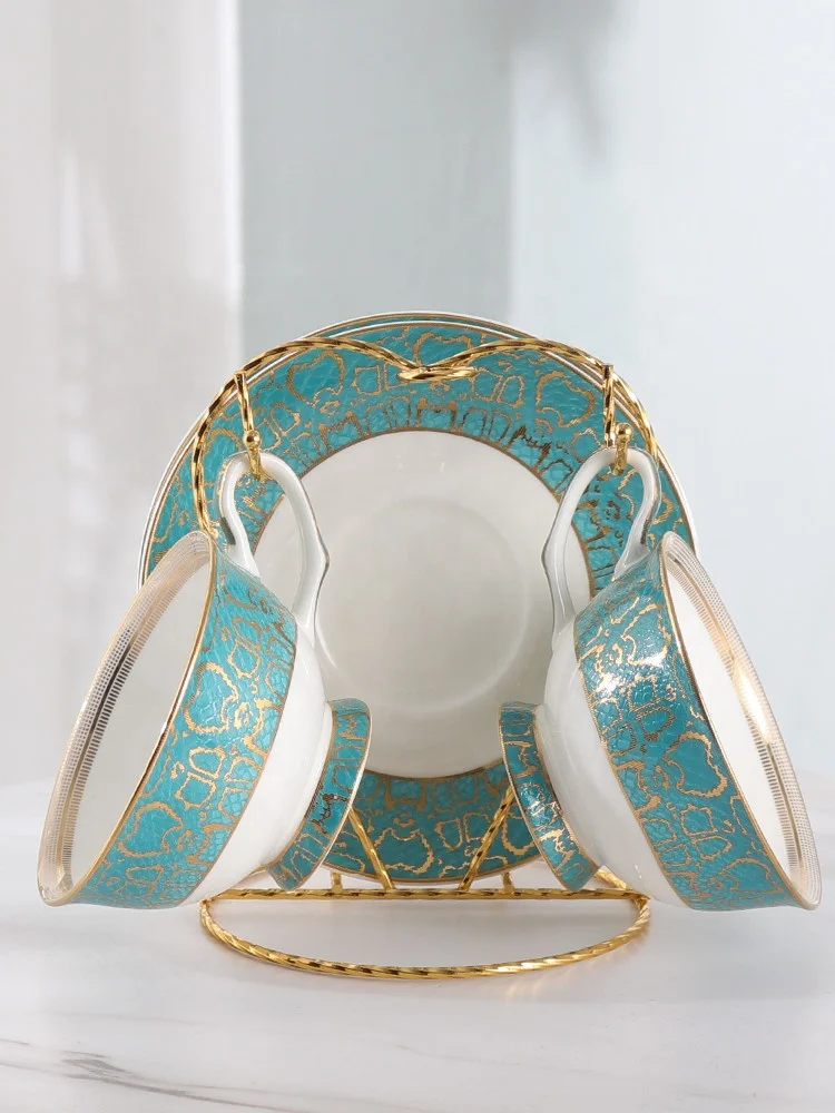 European royal shape custom colorful tea coffee set 13 pcs bone china porcelain tea sets with teapot