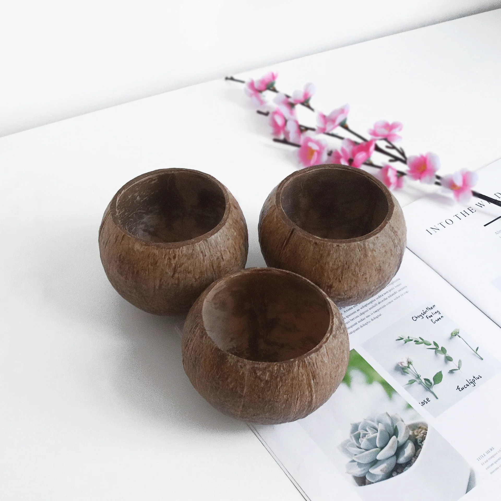 Wholesale custom empty coconut shell bowl soy wax scented candles