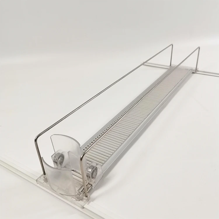 Hangzhou Novaday Supermarket Store Systems Acrylic Automatic Push Display Shelf Dividers Gravity Feed Roller For Shelf
